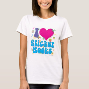 T-shirt I Heart Sticker Books Chilhood Nostalgia Motto