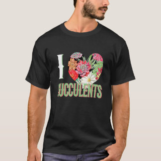 T-shirt I Heart Succulents Plante jardinage jardiner Hobby