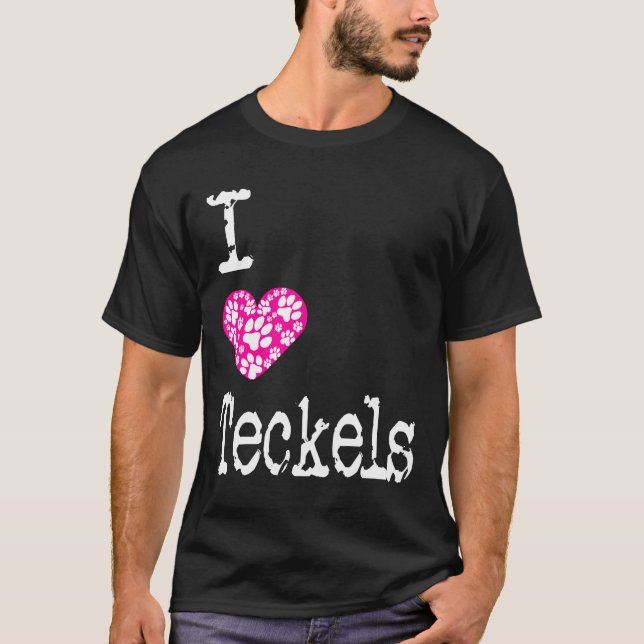 T-shirt I Heart Teckels Love Dachshund Teckel Chiens races (Devant)