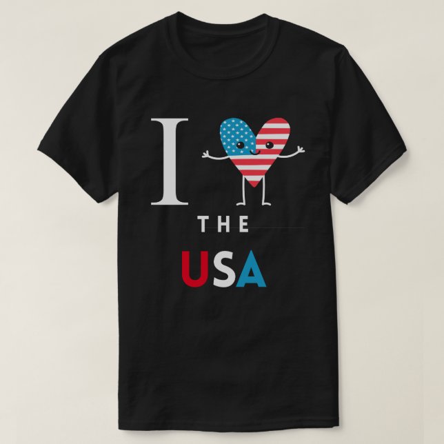 T-shirt I Heart The USA blk Mens (Design devant)