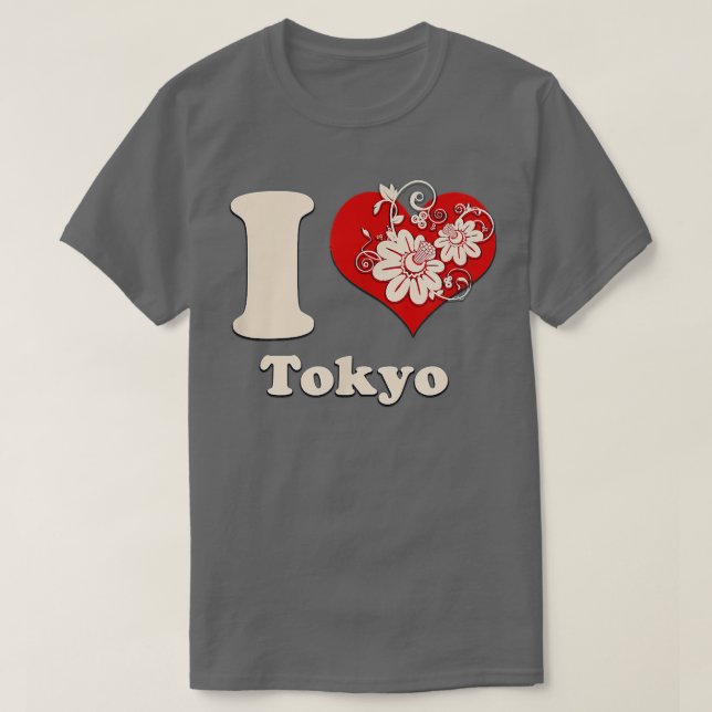 T-shirt I Heart Tokyo Floral Japon (Design devant)