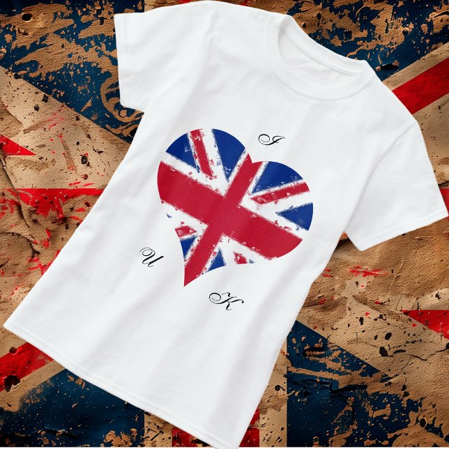 T-shirt I Heart UK Union Jack British Flag (Créateur téléchargé)