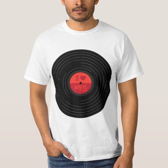 T-shirt I Heart Vinyl Reords  (Devant)