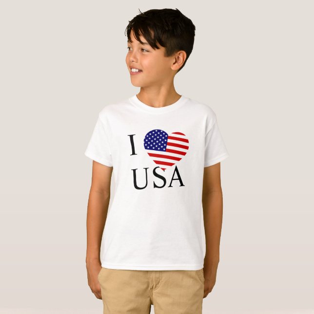 T-shirt I Heartflag USA bk bccnt (Devant entier)