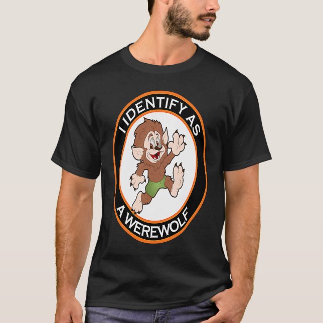 T-shirt I Identify As A Werewolf Women's Men's Halloween (Devant)