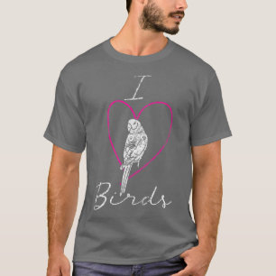T-shirt I Inséparables Oiseaux Parrot Coeur