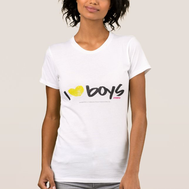 T-shirt I jaune de garçons de coeur (Devant)