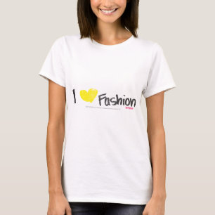 T-shirt I jaune de mode de coeur