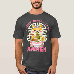 T-shirt I just Really Love Anime Ramen Corgi Premium 