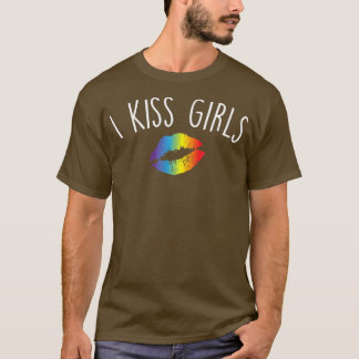 T-shirt I Kiss Girls, Funny mignonne LGBTQ Pride Mois Cade