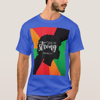 T-shirt I Le Black History Christian She Is Strong Junetee