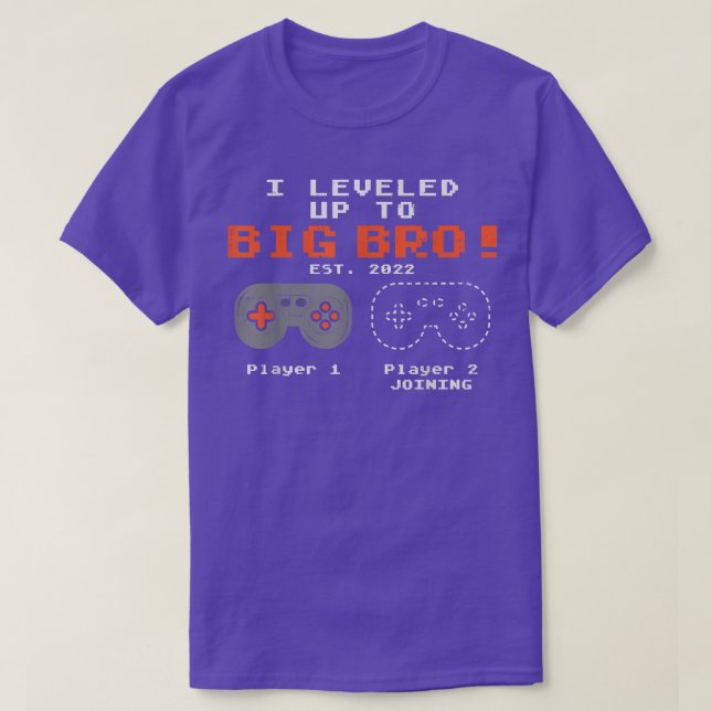 T-shirt I Leveled Up To Big Bro Game Controller 2022 Pregn (Design devant)