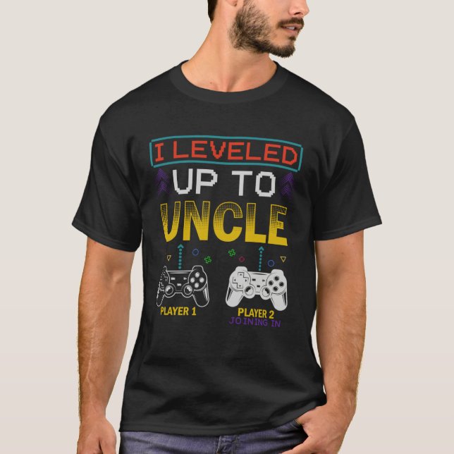 T-shirt I Leveled Up To Uncle 2023 New Family Promoted To  (Devant)
