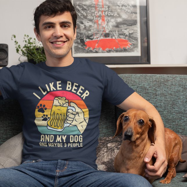 T-shirt I like Beer and my Dog and Maybe 3 people Dog Love (Créateur téléchargé)