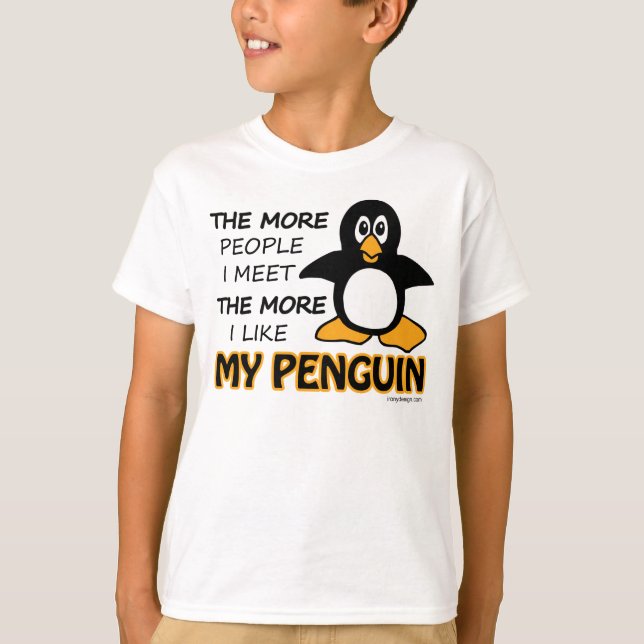 T-shirt I Like My Penguin (Devant)