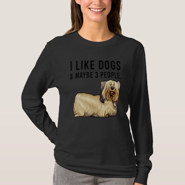 T-shirt I Like Skye Terrier Dogs And Maybe 3 People (Devant)