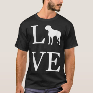 T-shirt I Loer Boer Amoureux des chiens White Graphic Prop