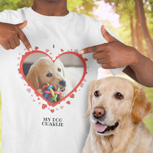 T-shirt I Log My Dog Heart with Pet Photo and Name