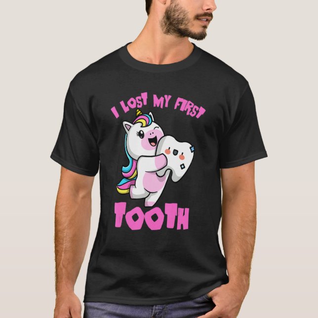 T-shirt I Lost My First Tooth Tooth Fairy Teeth Out Cute (Devant)
