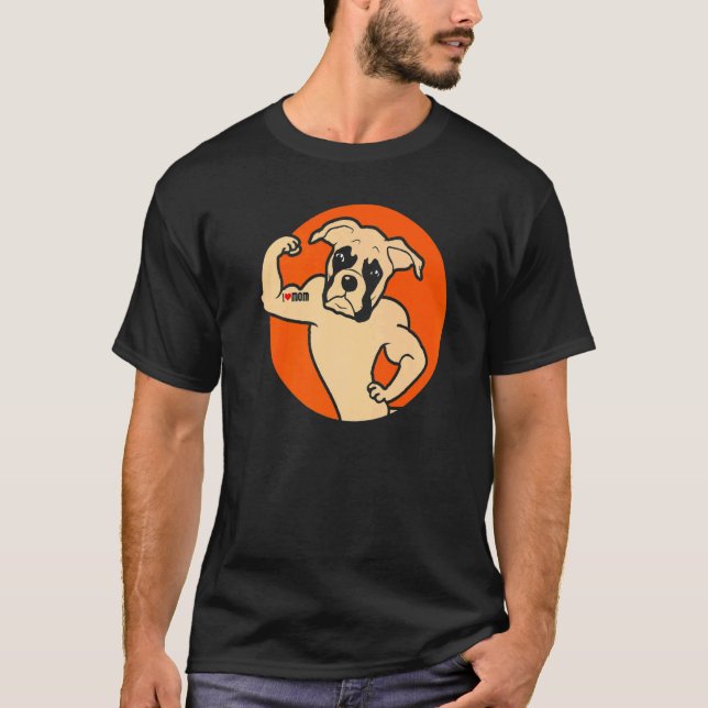 T-shirt I Lote Maman Mignonne Boxer Chien Maman 2 (Devant)