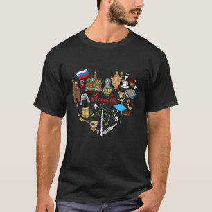T-shirt I Lote Russia mignon Funny Moscou russe Symbole