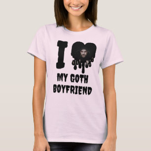 T-shirt I Loth My Goth Boyfriend Black Drip Heart Photo
