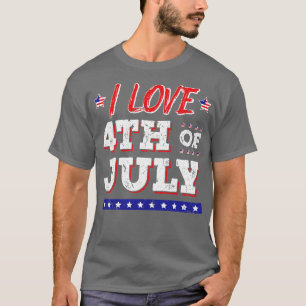 T-shirt I Love 4 juillet Hommes Femmes USA
