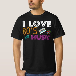 T-shirt I Love 80s Musique - 80s Costume, Robe fantaisie