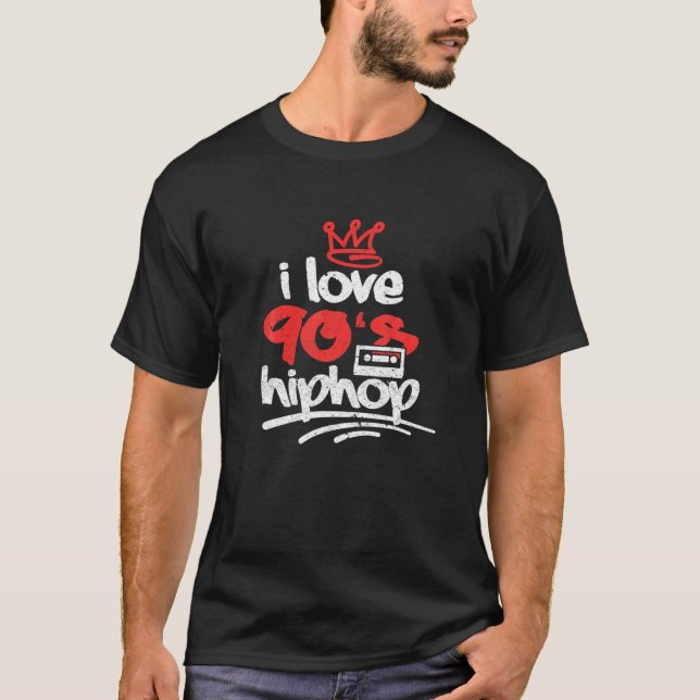 T-shirt I Love 90'S Hip hop 1990S Music Party Costume Retr (Devant)