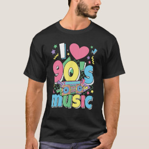 T-shirt I Love 90s Music 1990s Theme Outfit Nineties 90's