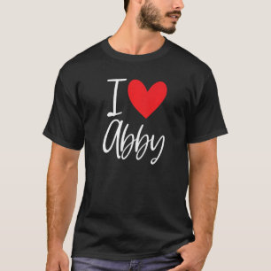 T-shirt I Love Abby Nom Fille Personnalisée Femme Bff Frie