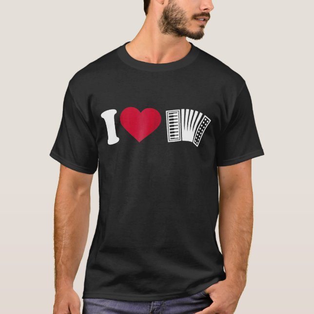T-shirt I Love Accordion (Devant)