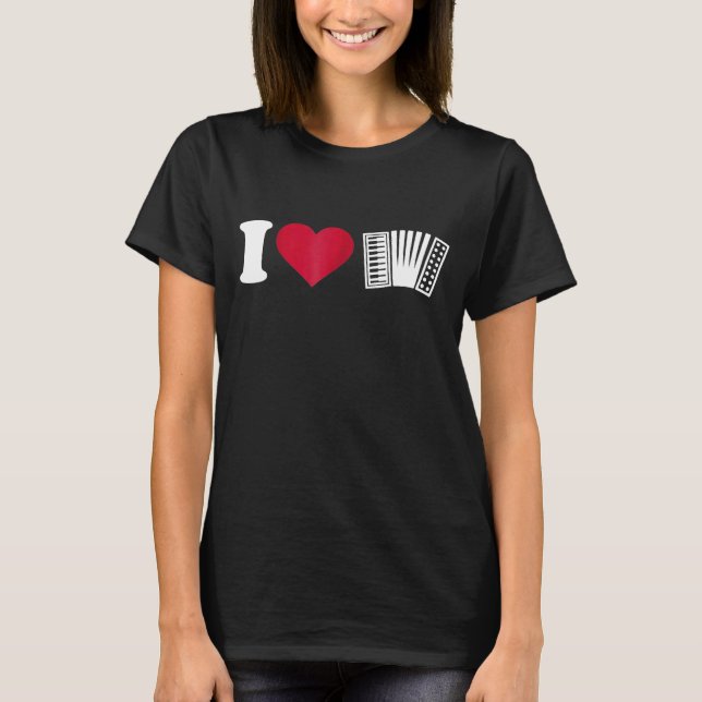 T-shirt I Love Accordion (Devant)