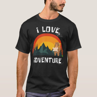 T-shirt I Love Adventure Bear Explorer - Backpacking Hikin