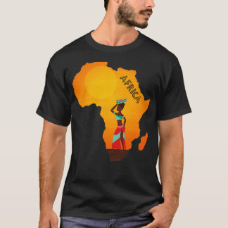T-shirt I Love Africa African Woman Map Africa Pride