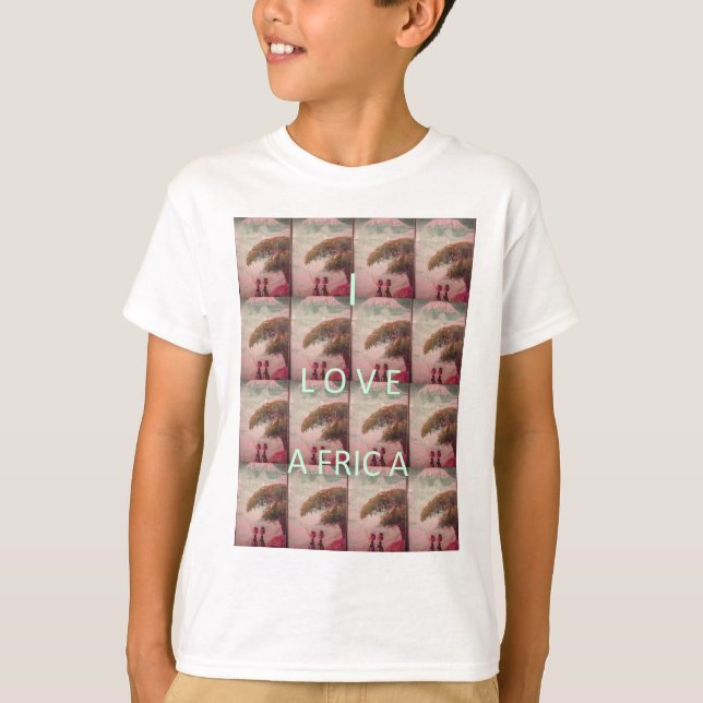 T-shirt I Love Africa - Motif du paysage culturel (Devant)