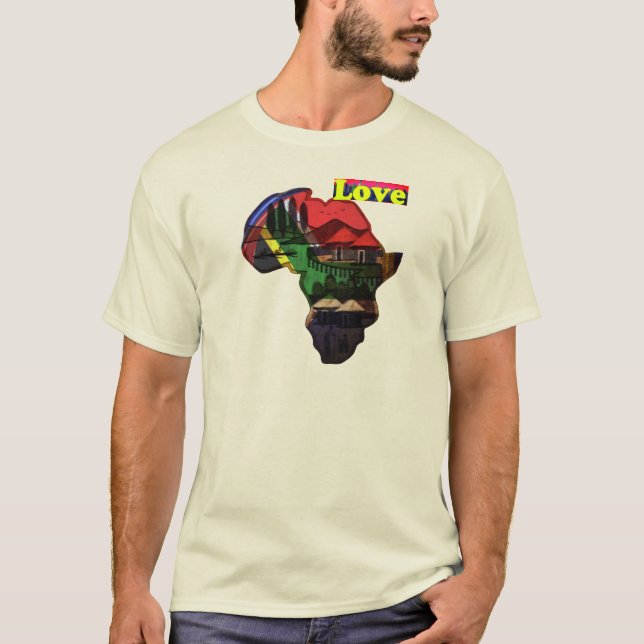 T-shirt I Love Africa Tee print Design (Devant)