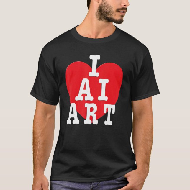T-shirt I Love AI - I Heart AI (Devant)