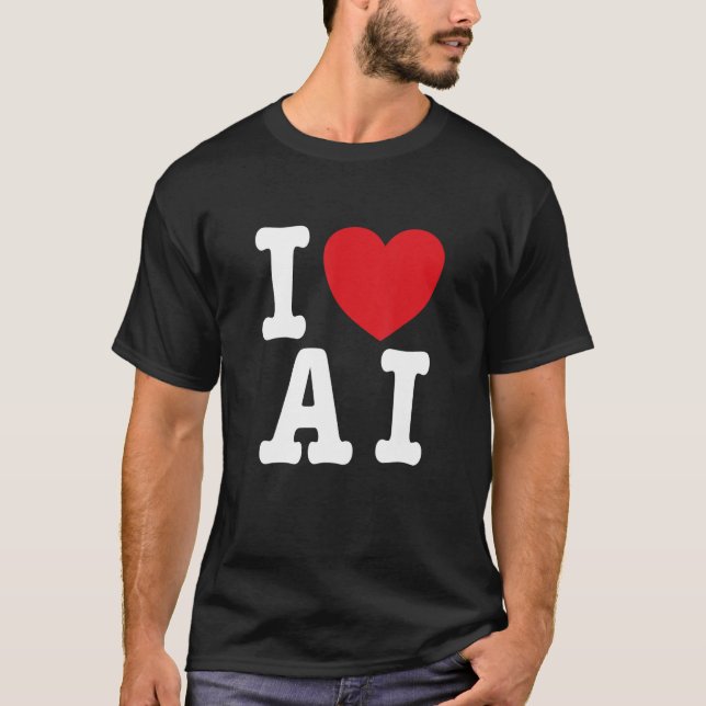 T-shirt I Love AI - I Heart AI_1 (Devant)