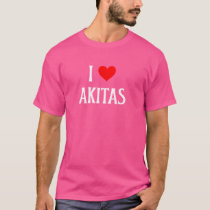 T-shirt I Love Akitas I Heart Akitas Amoureux des chiens C