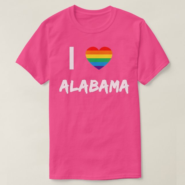 T-shirt I Love Alabama Gay pride LBG  (Design devant)
