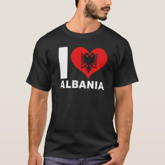 T-shirt I Love Albanie Coeur Drapeau Albanie 1