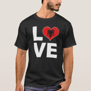 T-shirt I Love Albanie Heart Flag Albanie