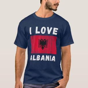 T-shirt I Love Albanie I Heart Albanie Famille Albanaise V