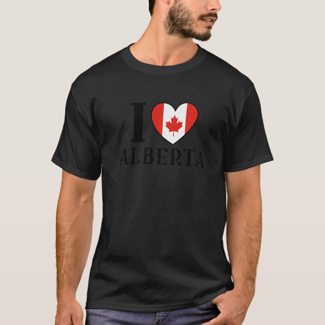 T-shirt I Love Alberta Canada Heart Flag  1 (Devant)