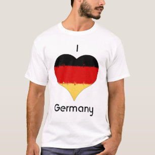 T-shirt I Love Allemagne Grunge Heart Flag Design