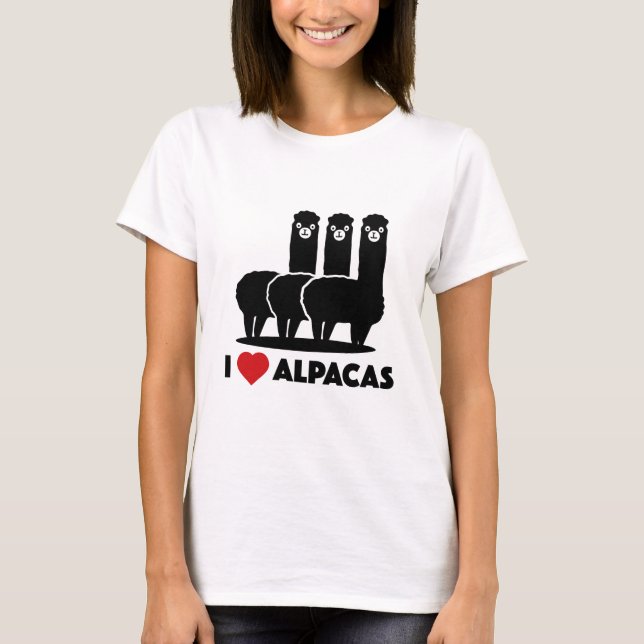 T-shirt I Love Alpacas (Devant)