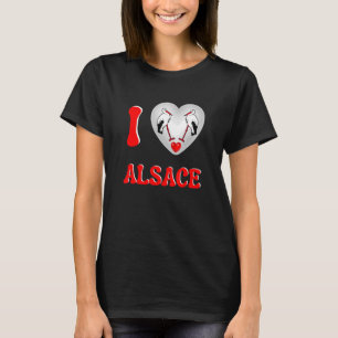 T-shirt I Love Alsace Land of the Storks Tourisme à Strasb