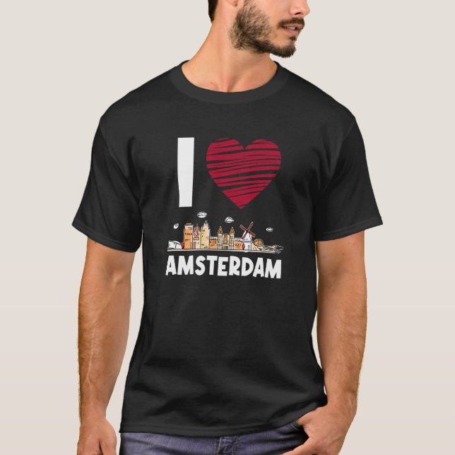 T-shirt I Love Amsterdam (Devant)