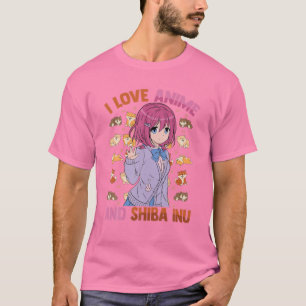 T-shirt I Love Anime And Shiba Inu - Kawaii Otaku - Cute M
